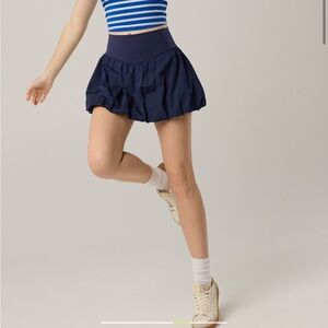 Aerie Navy Bubble Skirt